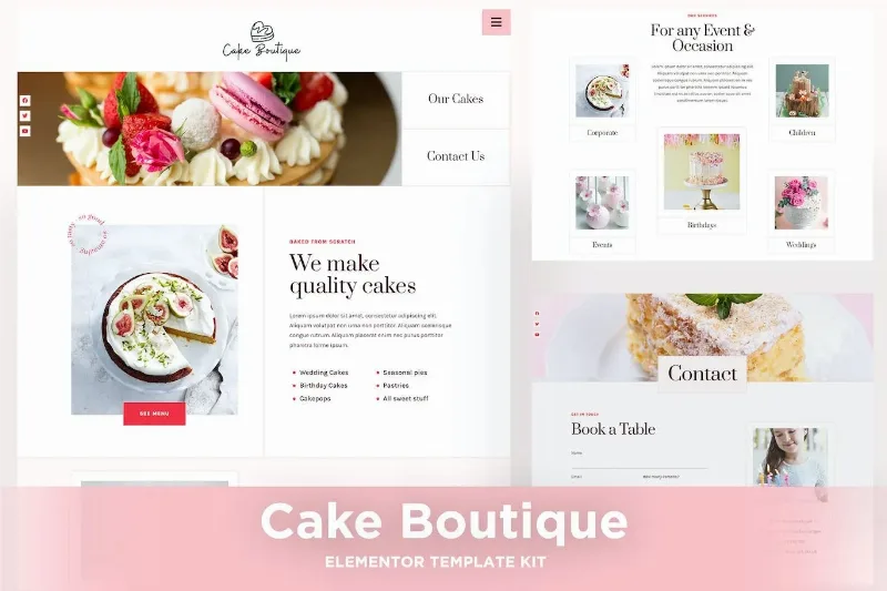 Cake Boutique – Cake Elementor Template