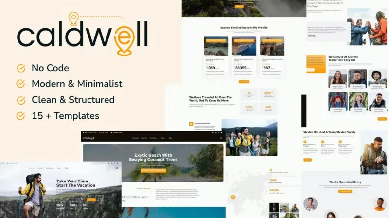 Caldwell Tour & Travel Elementor Template