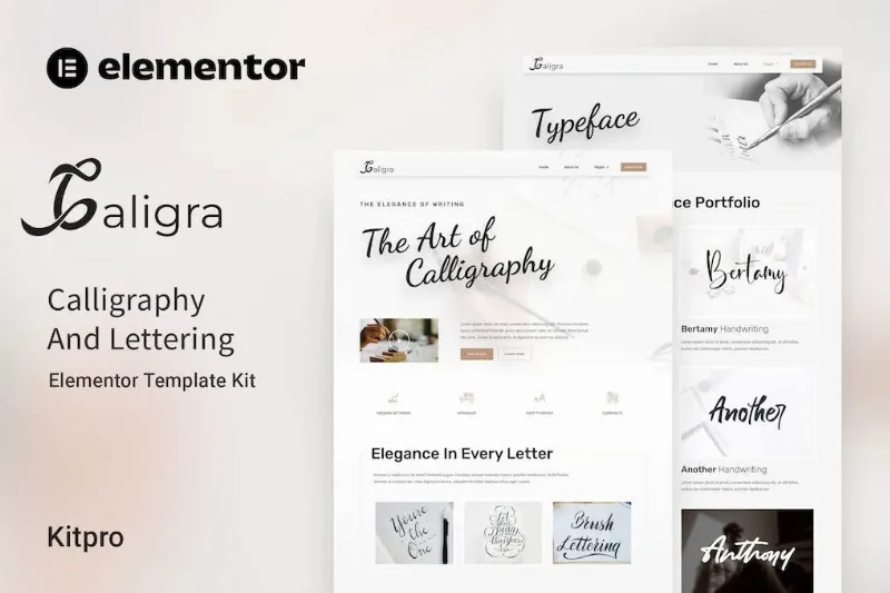 Caligra – Calligraphy & Lettering Elementor Template