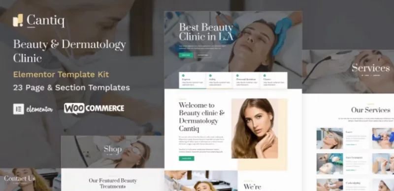 Cantiq – Beauty Clinic WordPress & Dermatologist Elementor Template