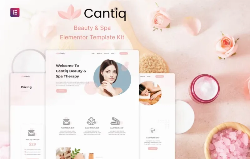 Cantiq – Beauty Spa Salon Therapy Elementor Template