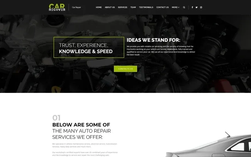 Car Recover – Car Repair Responsive WordPress Theme