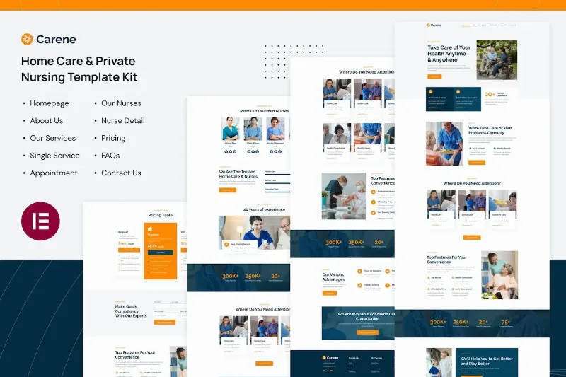 Carene – Home Care & Private Nursing Services Elementor Pro Template
