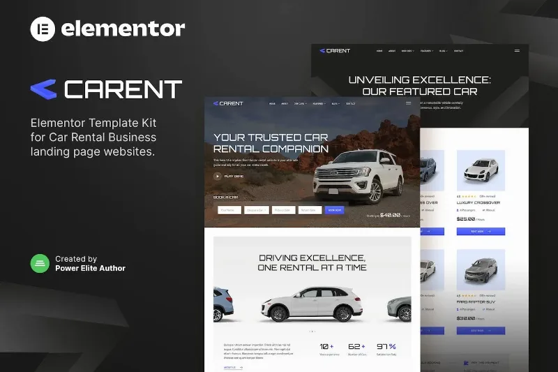 Carent – Car Rental Business & Auto Dealer Elementor Template