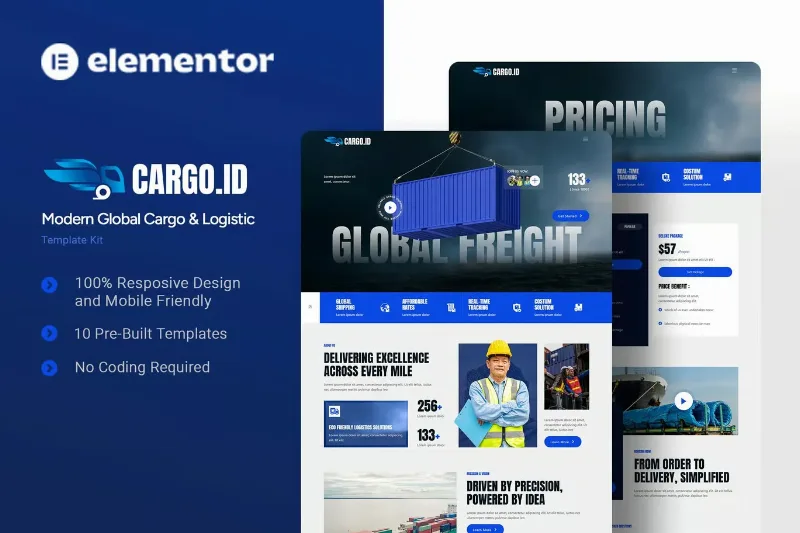 Cargoid - Modern Global Cargo & Logistic Elementor Template Kit