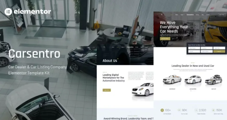 Carsentro – Car Dealer & Listing Company Elementor Template