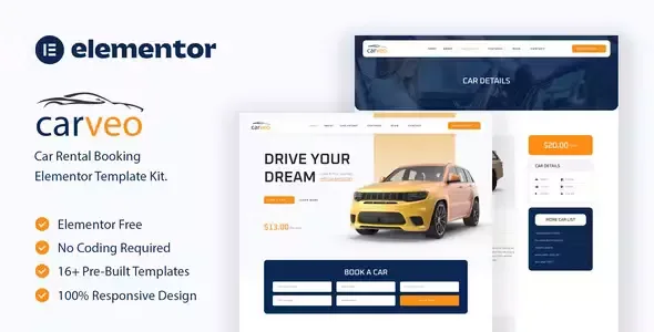 Carveo Car Rental Elementor Template Kit