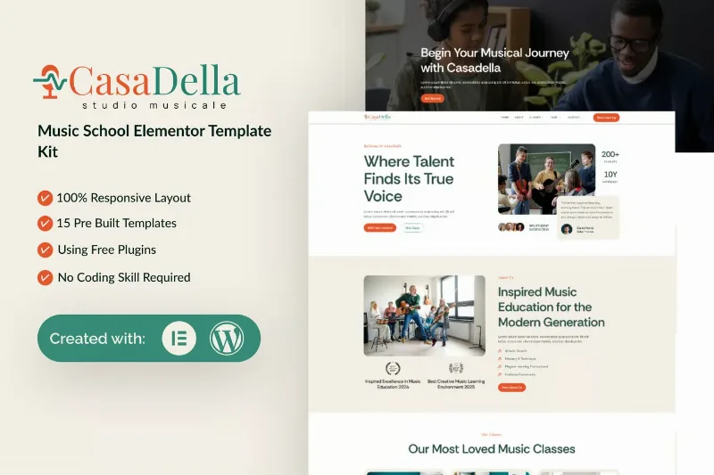 CasaDella - Music School Elementor Template Kit