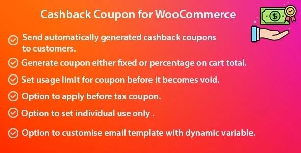 Cashback Coupon For WooCommerce