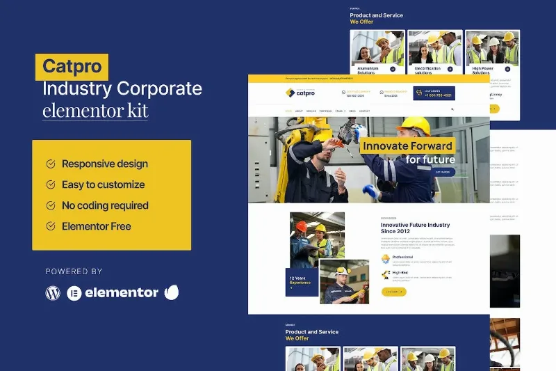 Catpro – Industry Corporate Elementor Template