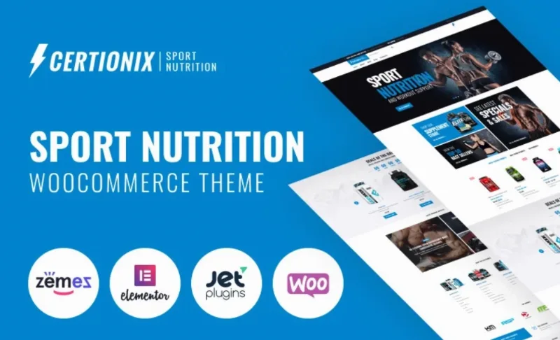 Certionix – Sport Nutrition Website Template with Woocommerce and Elementor WooCommerce Theme