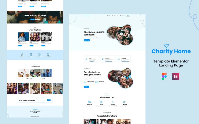 Charity Home - NGO and Charity Services Elementor Landing Page