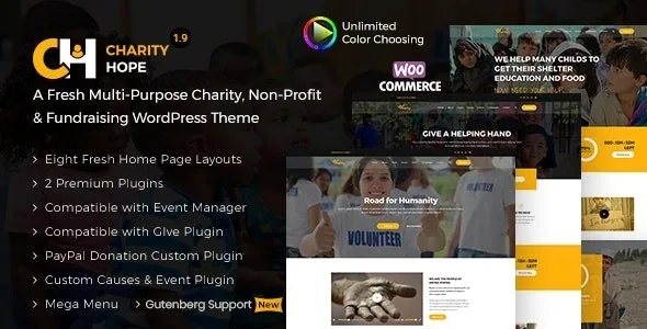 Charity Hope – Non-Profit & Fundraising WordPress Charity Theme
