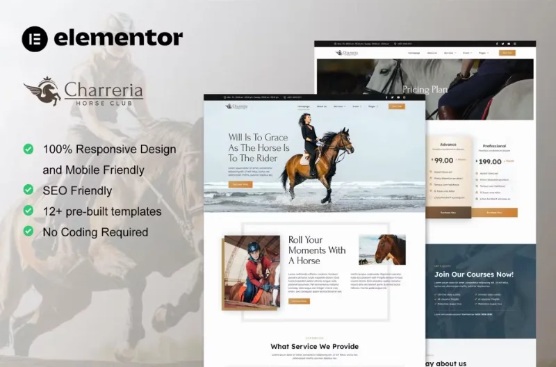 Charreria – Horse Riding Club Elementor Template