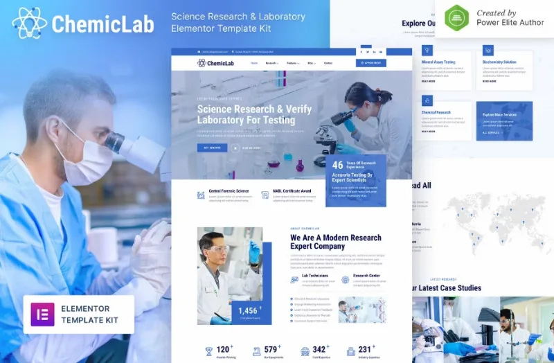 ChemicLab – Science Research & Laboratory Elementor Template
