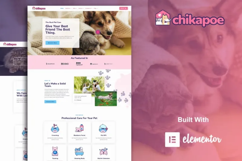 Chikapoe – Pet Care & Veterinary Elementor Template