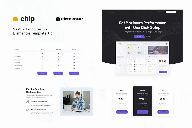 Chip – SaaS & Tech Startup Elementor Template