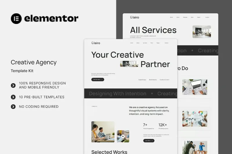 Clairo - Creative Agency Elementor Template Kit