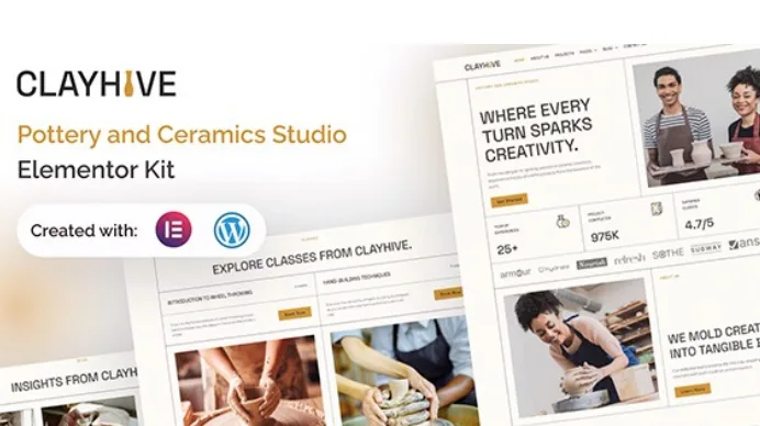 ClayHive – Pottery & Ceramics Studio Elementor