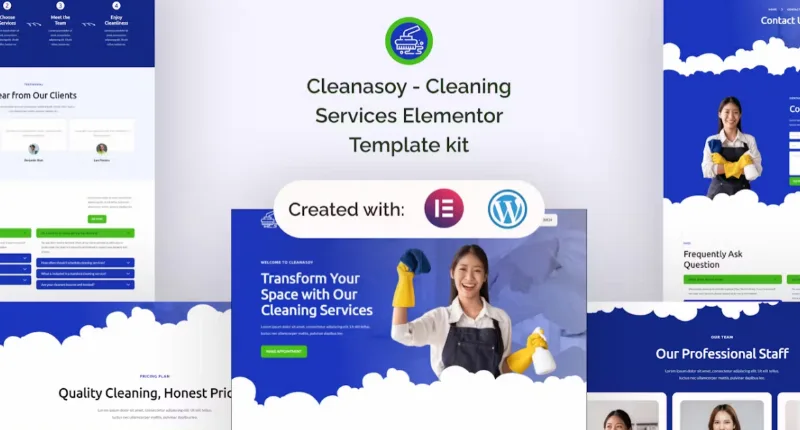 Cleanasoy – Cleaning Services Elementor Template