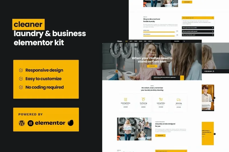 Cleaner – Laundry Business Elementor Template