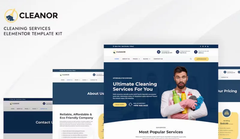 Cleanor – Cleaning Services Elementor Pro Template