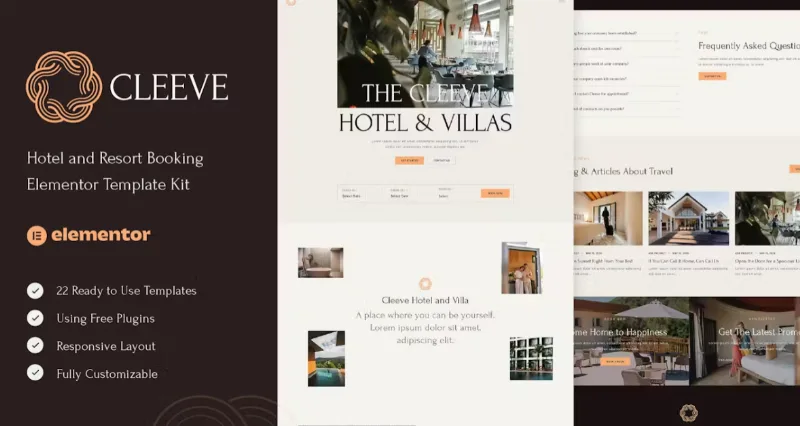 Cleeve – Hotel and Resort Booking Elementor Template