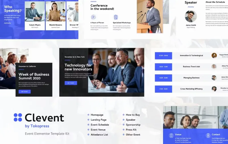 Clevent | Event & Conference Elementor Template
