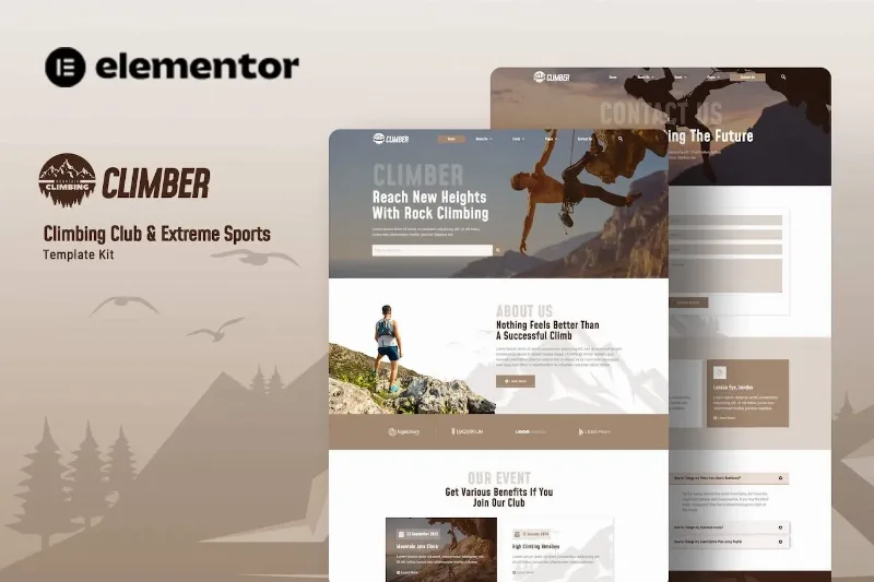Climber – Climbing Club & Extreme Sports Elementor Template