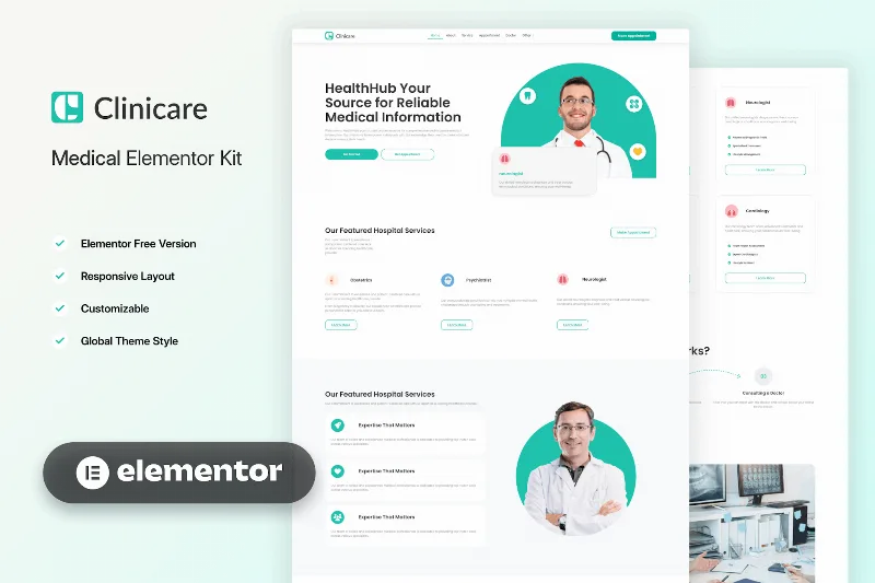 Clinicare – Elementor Template Kit Health & Medical