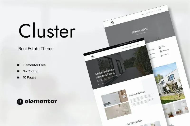 Cluster – Real Estate Elementor Template