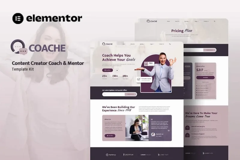 Coache – Content Creator Mentor Elementor Template