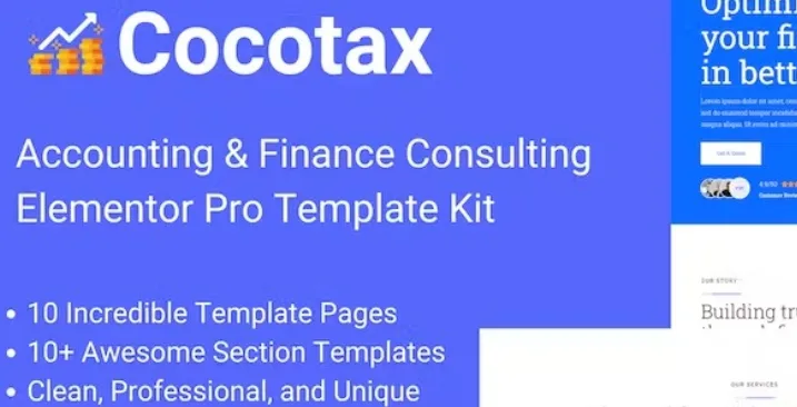 Cocotax – Accounting & Finance Consulting Elementor Template