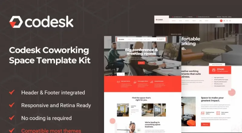 Codesk – Coworking Space Elementor Template