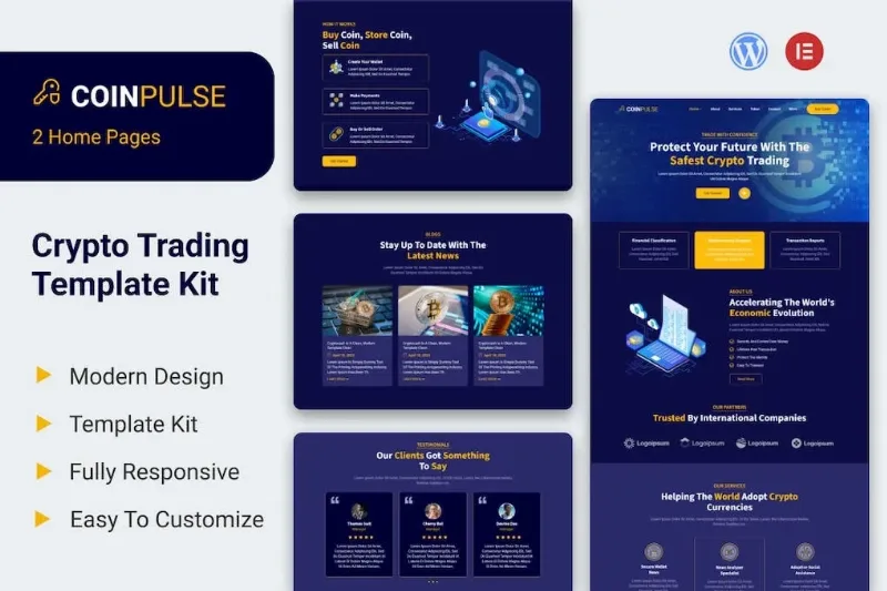 Coinpulse – Crypto Currency & Trading Elementor Template