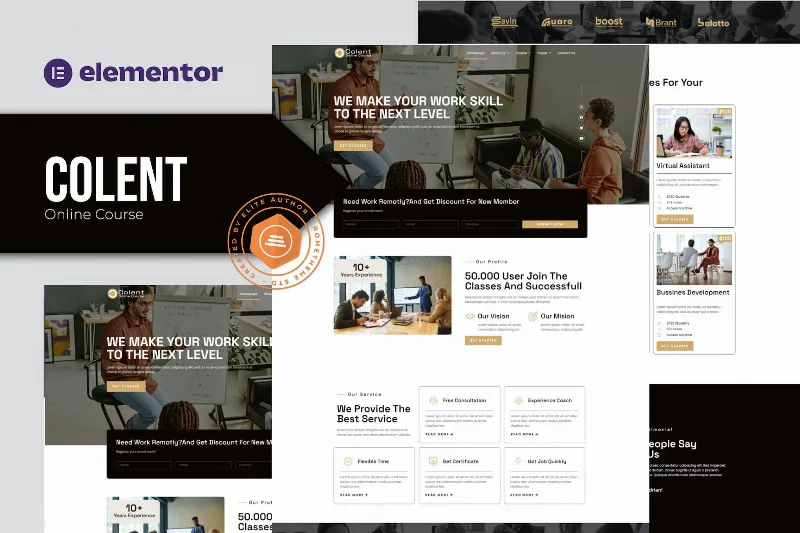 Colent – Online Course Elementor Template