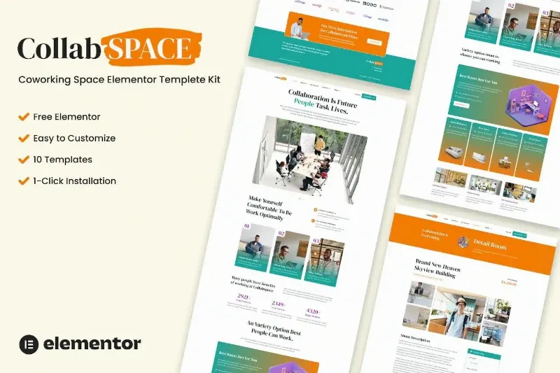 Collabspace – Coworking Space Elementor Template Kit