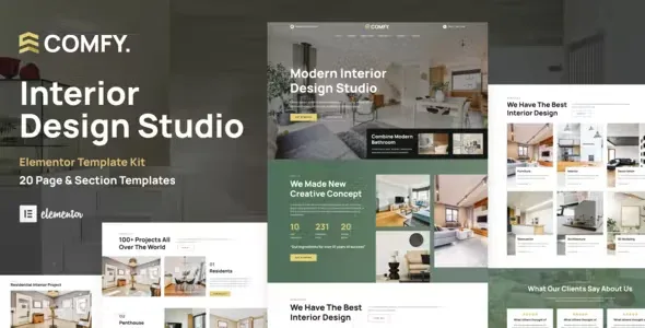 Comfy Interior Design Elementor Template Kit