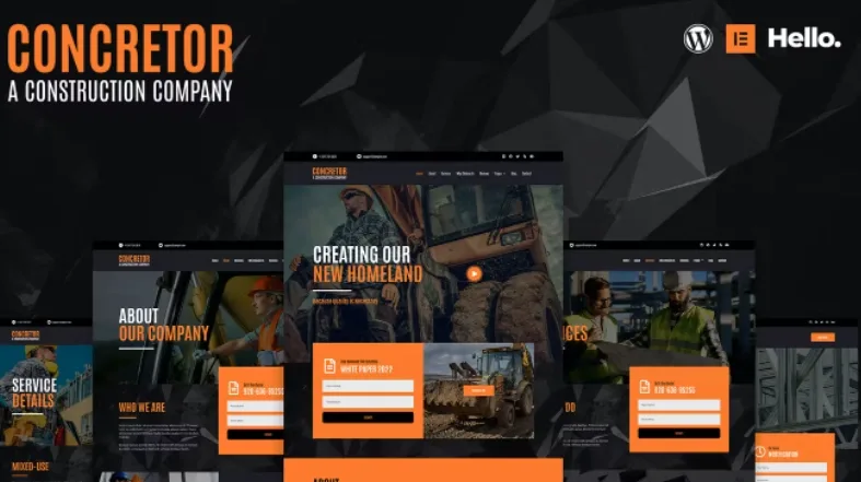 Concretor – Real Estate Construction Elementor Template