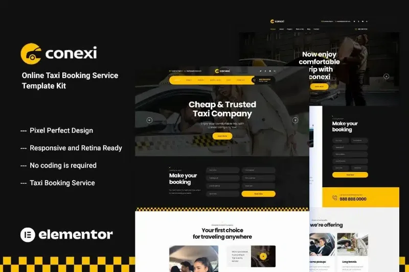 Conexi – Online Taxi Booking Service Template Kit