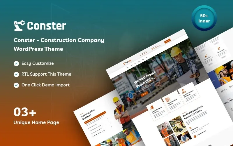 Conster – Construction Company WordPress Theme