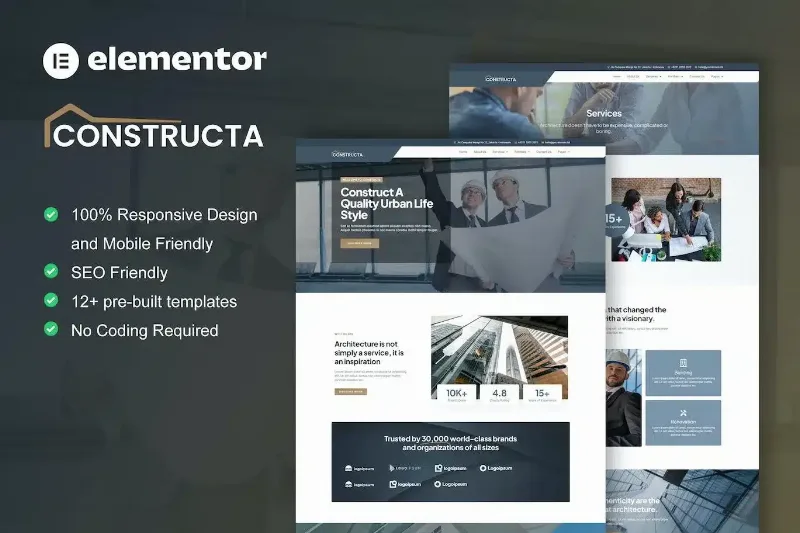 Constructa – Construction & Building Elementor Pro Template Kit