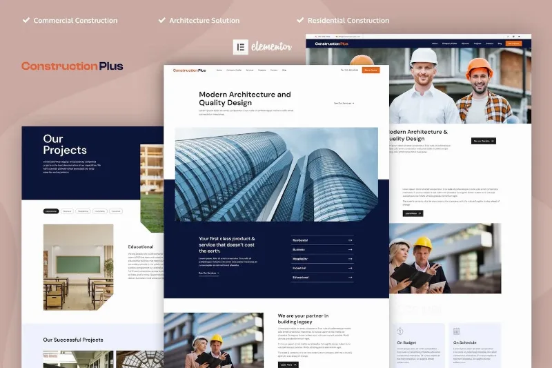 Construction Plus – Construction Elementor Template