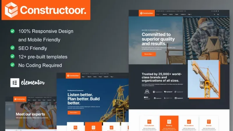 Constructoor – Construction & Building Elementor Template
