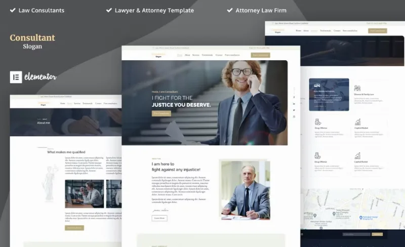 Consultants – Lawyer & Attorney Elementor Template