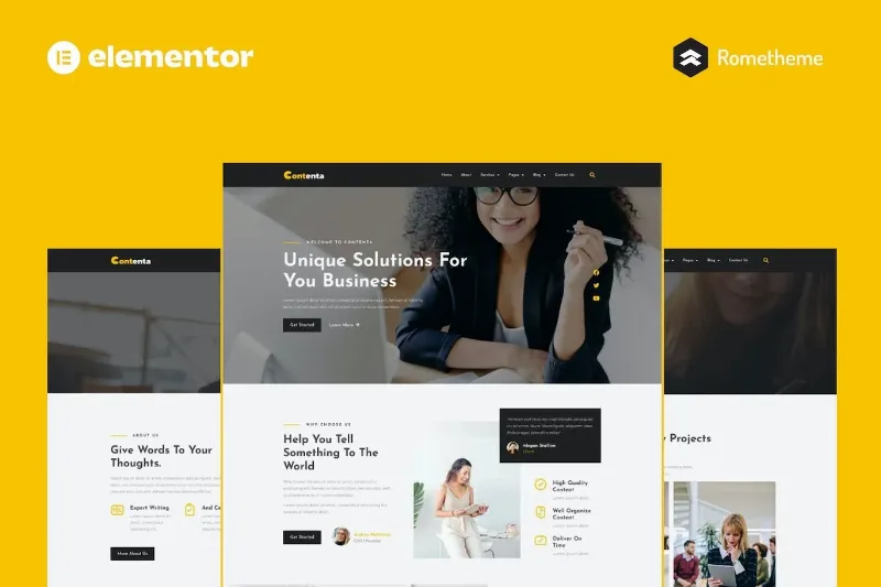 Contenta – Content Writing Services Elementor Pro Full