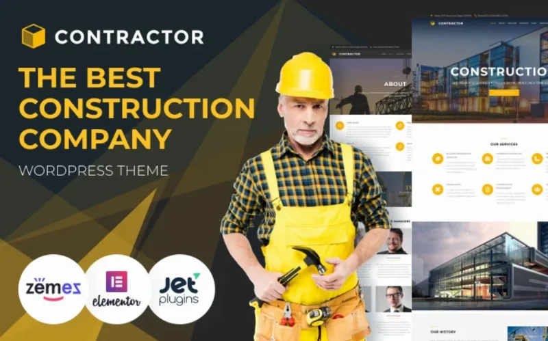 Contractor – Architecture & Construction Company WordPress Elementor