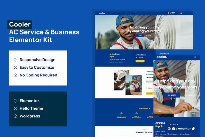 Cooler – AC Service & Business Elementor Pro Template