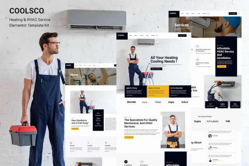 Coolsco – Air Conditioning Heating & HVAC Elementor Pro Template
