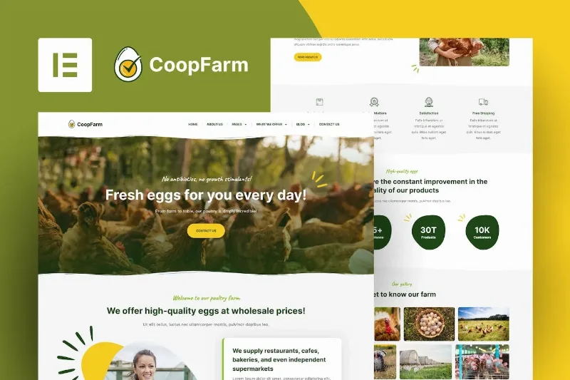 CoopFarm – Poultry Farm Elementor Template